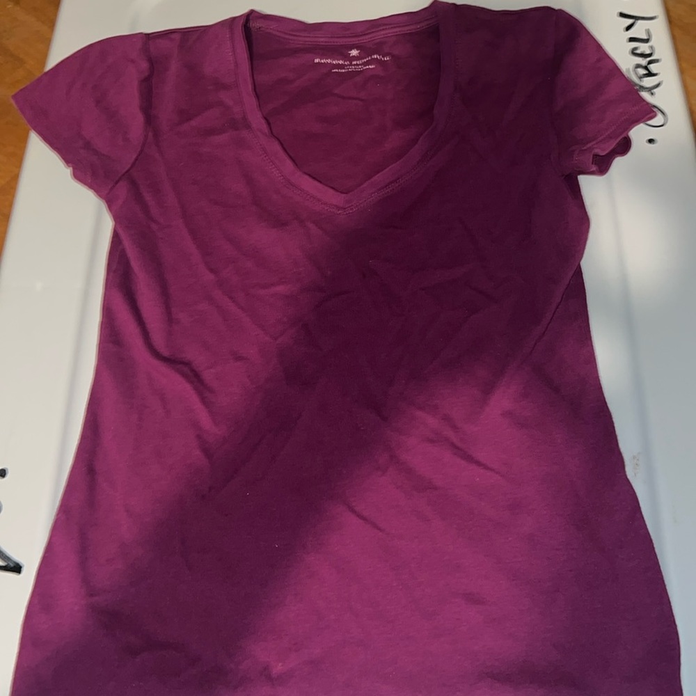 Short Sleeve V-Neck Purple Shirt!